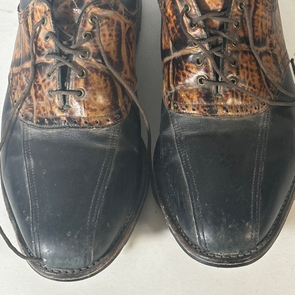 FootJoy Golf Brown Black Leather Cleets Athletic Golfing Golfer Shoes - Picture 4 of 12